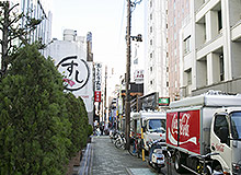 After passing the Saizeriya, turn left. You will find our hotel to your front-right side.